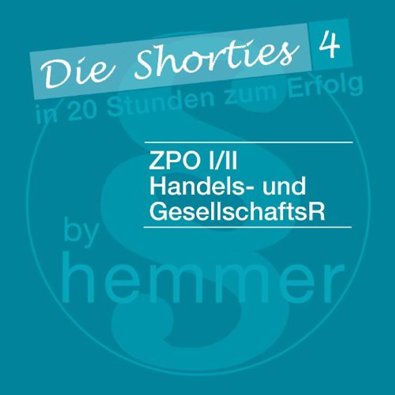 Shorties Box 4 - ZPO I/II, Gesellschaftsrecht, HGB / Es handelt sich um Karteikarten