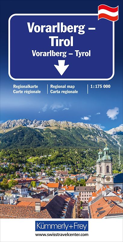 Kümmerly+Frey Regional-Strassenkarte Vorarlberg, Tirol 1:175.000