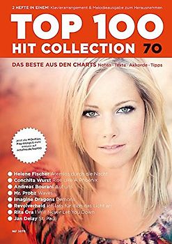 Top 100 Hit Collection 70. 8 Chart-Hits: Atemlos durch die Nacht - Rise Like A Phoenix - Auf uns - St. Pauli - Waves - Demons - Ich lass für dich das Licht an - I Will Never Let You Down. Noten für Klavier und Keyboard.. Band 70. Klavier / Keyboard.