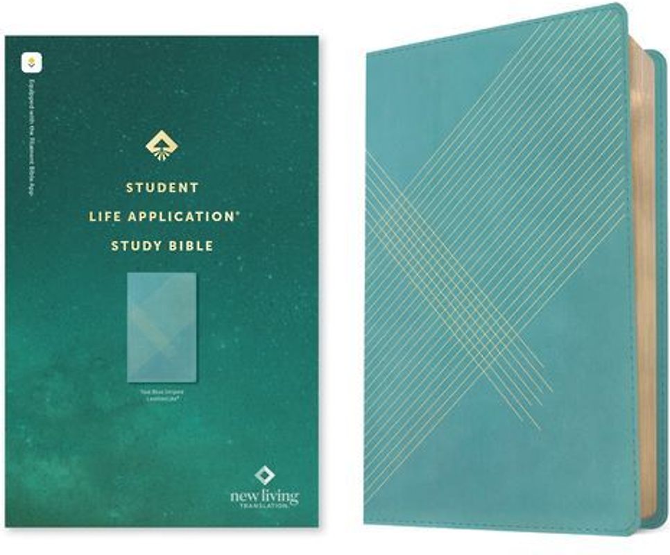 NLT Student Life Application Study Bible, Filament Enabled (Leatherlike, Teal Blue Striped, Red Letter)