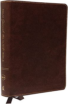 NKJV, Journal the Word Bible, Large Print, Bonded Leather, Brown, Red Letter Edition