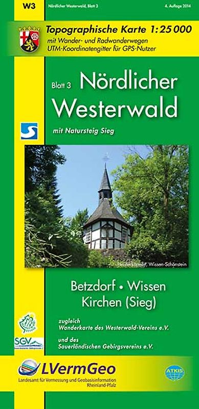 Nördlicher Westerwald, Blatt 3, Betzdorf, Wissen, Kirchen (Sieg), (WR)