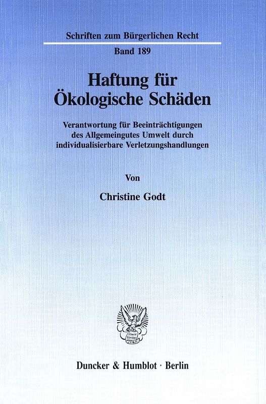 Haftung für Ökologische Schäden.
