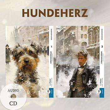 Sobatsch'je serdze / Hundeherz - 2 Teile (2 Bücher + Audio-CDs) - Frank-Lesemethode - Kommentierte zweisprachige Ausgabe Russisch-Deutsch