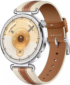 Huawei Watch GT 6 41 mm caja de acero inoxidable plata con correa de cuero marrón