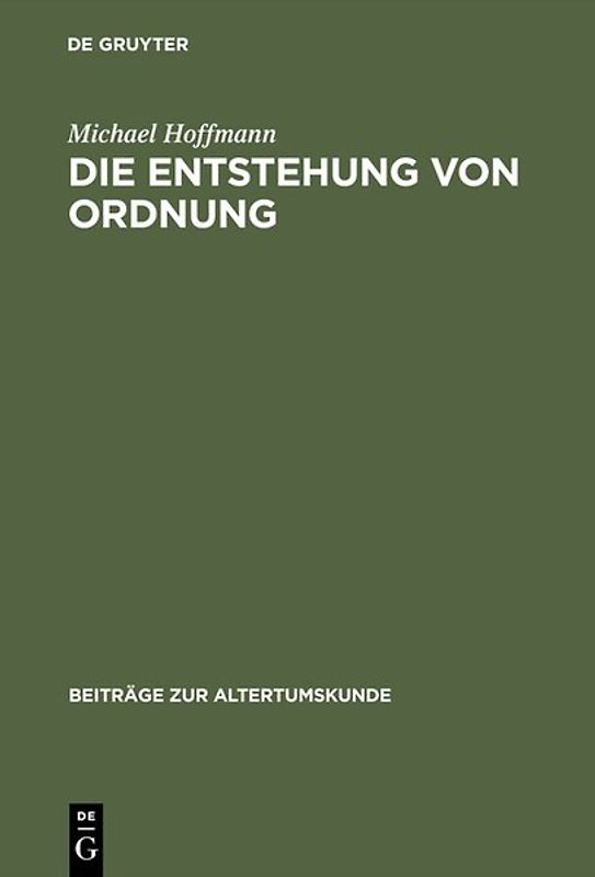 Die Entstehung von Ordnung