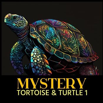 MYSTERY TORTOISE & TURTLE 1: Discover the World of Color with TORTOISE & TURTLE Black Paper Coloring For Adult