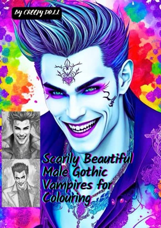 Scarily Beautiful Male Gothic Vampires for Colouring