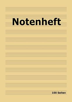 Notenheft: DIN A4 Notenlinienheft | 100 Seiten mit 12 Notenzeilen / Systeme pro Blatt | Papier 90g/m² | Musikheft mit Notenlinien