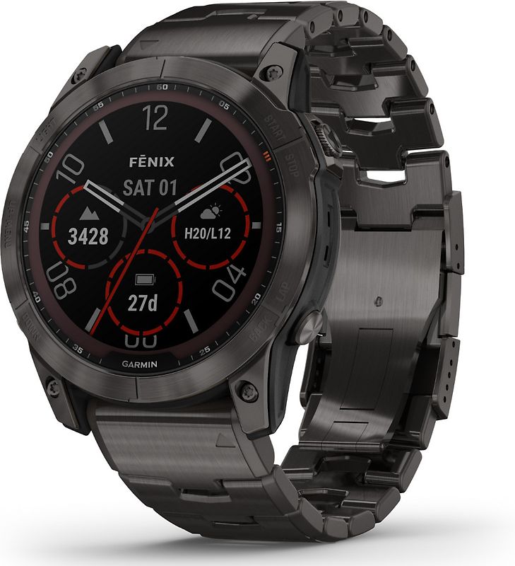 Garmin Fenix 7X 51 mm gris avec bracelet en métal gris [Wi-Fi, Sapphire Solar Edition]