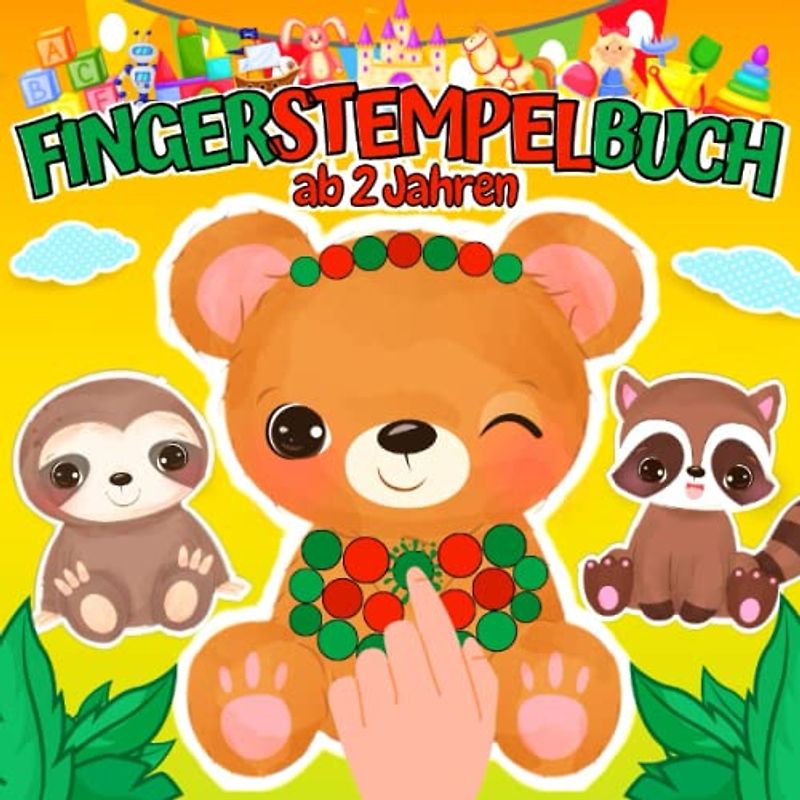 Fingerstempelbuch ab 2 Jahre: Fingermalbuch Tiere zum Malen | Finger Stempeln Buch für kleine Künstler | Fingerstempel Bastelbuch Malspaß für Kinder | Das große Fingerstempeln für Jungs und Mädchen