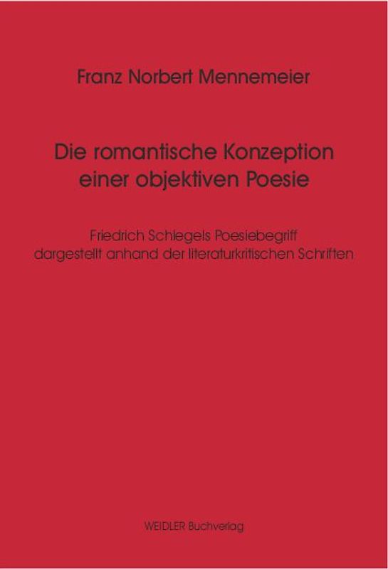 Die romantische Konzeption einer objektiven Poesie