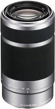 Sony E  55-210 mm F4.5-6.3 49  mm Filtergewinde (Sony E-mount Anschluss) silber