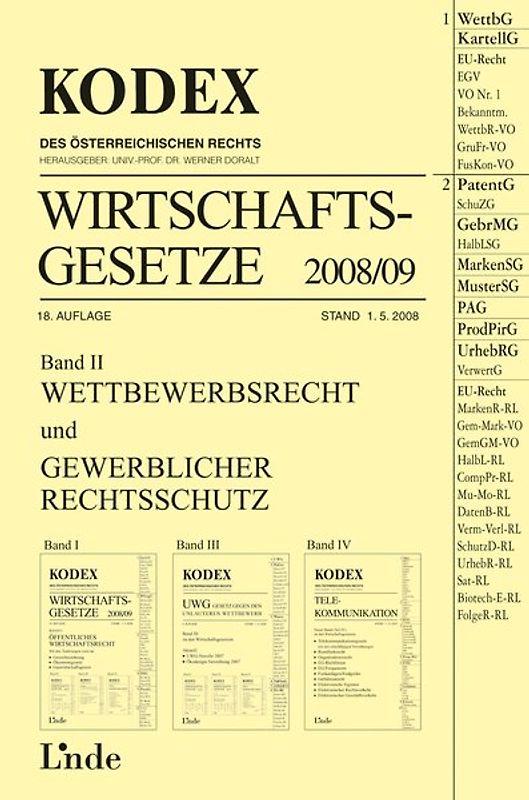 Kodex Wirtschaftsgesetze, Band II