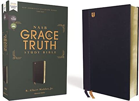 NASB, The Grace and Truth Study Bible (Trustworthy and Practical Insights), Leathersoft, Navy, Red Letter, 1995 Text, Comfort Print