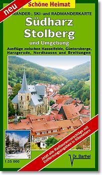 Wander-, Ski- und Radwanderkarte Südharz, Stolberg und Umgebung