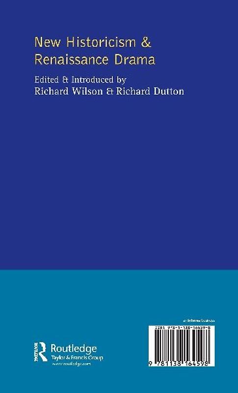 New Historicism and Renaissance Drama