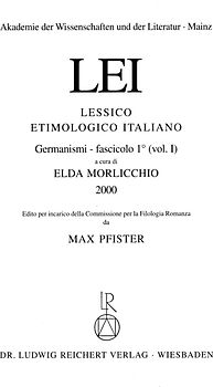Lessico Etimologico Italiano