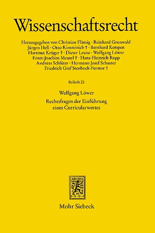 Rechtsfragen der Einführung eines Curricularwertes