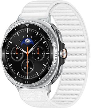 Samsung Galaxy Watch8 Classic 46 mm Boîtier aluminium noir sur Confort M/L blanc [Wi-Fi + 4G]