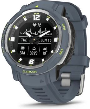 Garmin Instinct Crossover 45 mm bleu granit et bracelet en silicone bleu granit
