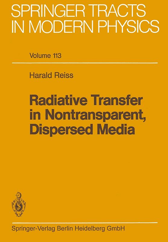 Radiative Transfer in Nontransparent, Dispersed Media
