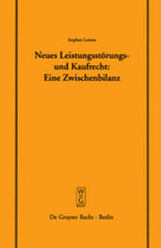Neues Leistungsstörungs- und Kaufrecht