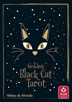 Golden Black Cat Tarot - High quality slip lid box with gold foil: 78 cards with gold print and booklet