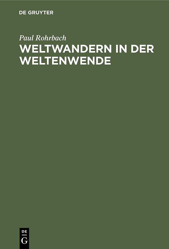 Weltwandern in der Weltenwende