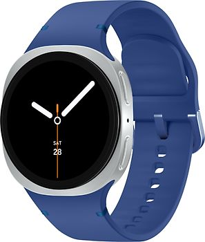 Samsung Galaxy Watch8 40 mm Boîtier aluminium argent sur Sport en silicone S/M bleu nuit [Wi-Fi]