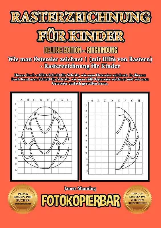 Wie man Ostereier zeichnet 1 (mit Hilfe von Rastern) - Rasterzeichnung für Kinder