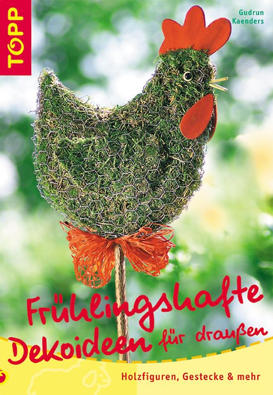 Frühlingshafte Dekoideen für draussen. Holzfiguren Gestecke und mehr