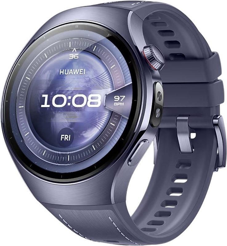Huawei Watch 5 46 mm boîtier en titane gris/violet avec le bracelet composite violet [Wi-Fi + 4G]