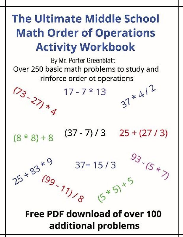The Ultimate Middle School Math Order of Operations Workbook
