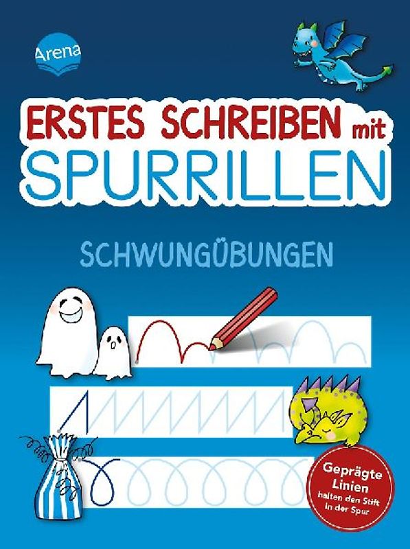 Erstes Schreiben mit Spurrillen. Schwungübungen