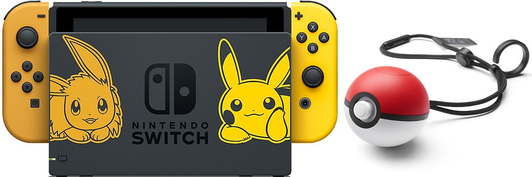 Nintendo Switch 32 GB [Pokémon Let's Go Pikachu/Evoli Edition incluye mando amarillo y Pokéball Plus, sin juego]