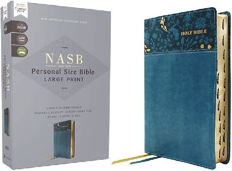Nasb, Personal Size Bible, Large Print, Leathersoft, Teal, Red Letter, 1995 Text, Thumb Indexed, Comfort Print
