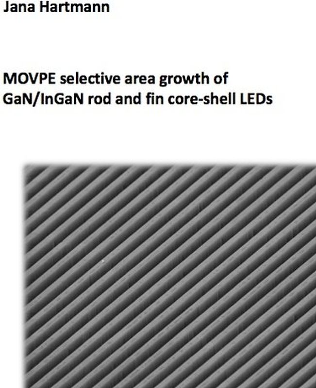 MOVPE selective area growth of GaN/InGaN rod and fin core-shell LEDs