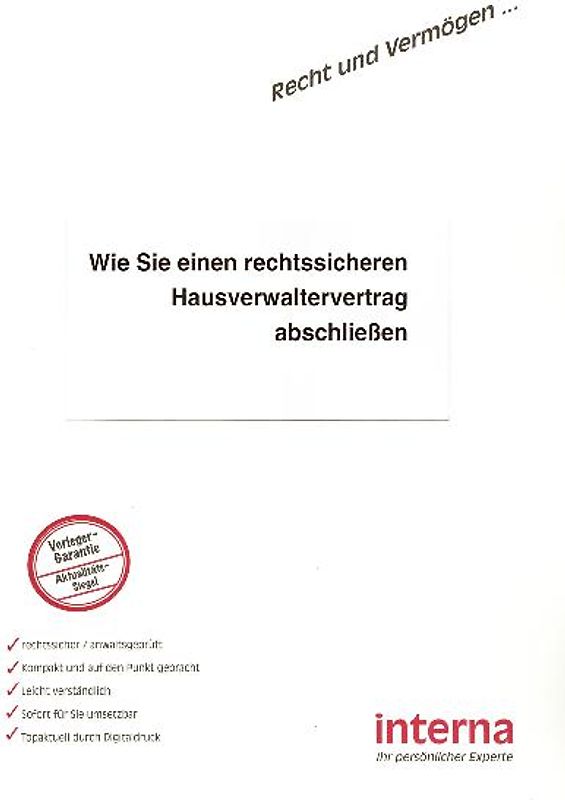 Der Hausverwaltervertrag