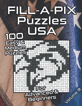 Fill-A-Pix Logic Grid Puzzle Book USA: Mosaic Puzzle Book USA & America in Easy and Medium for Adults and Kids (Fill-A-Pix Puzzles)