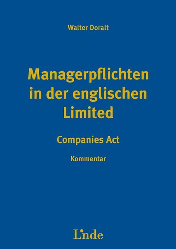 Managerpflichten in der englischen Limited - Companies Act