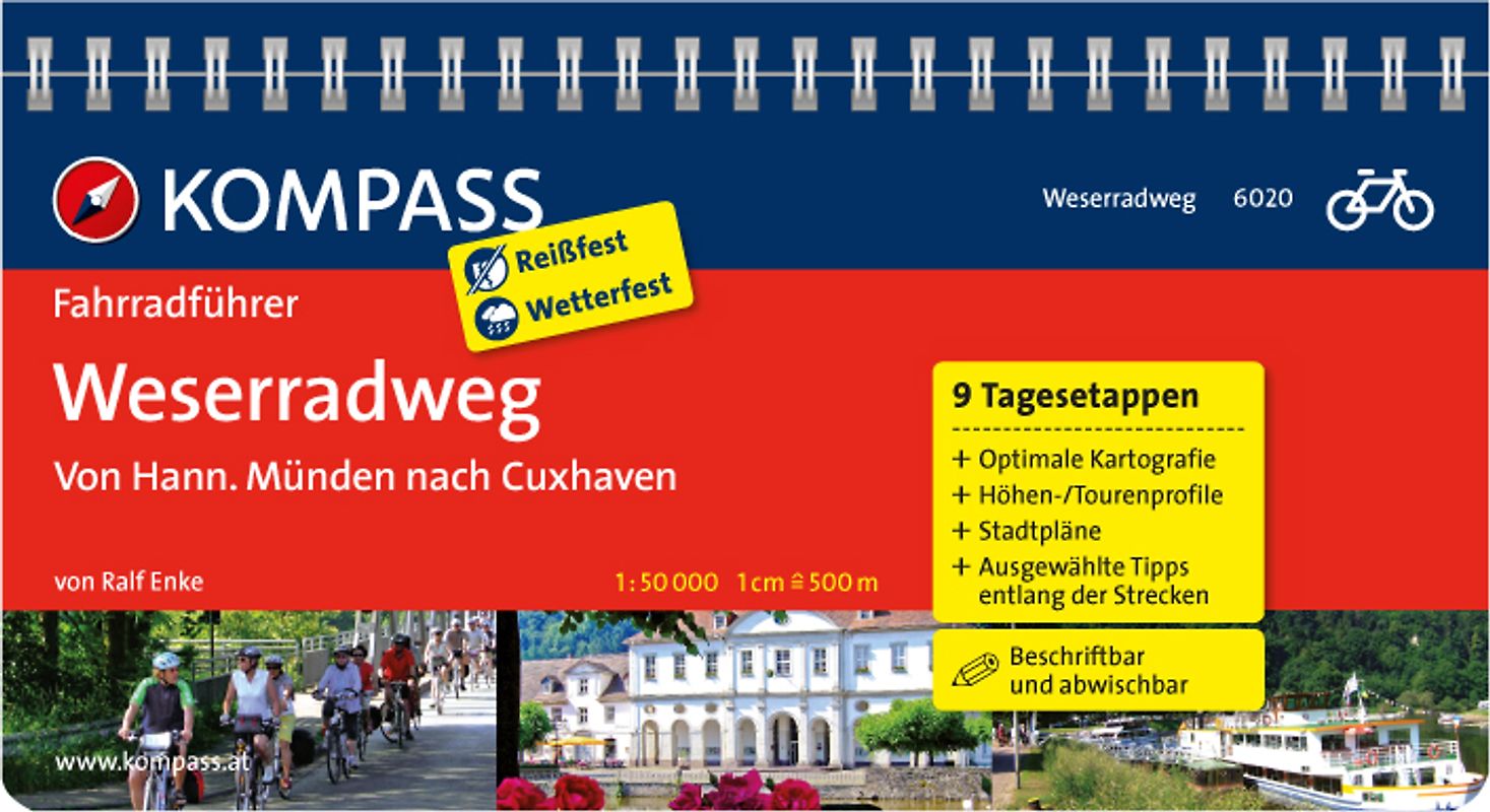 KOMPASS Fahrradführer Weserradweg, von Hann. Münden nach Cuxhaven