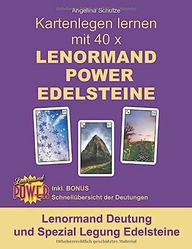 Kartenlegen lernen mit 40 x LENORMAND POWER EDELSTEINE: Lenormand Deutung und Spezial Legung Edelsteine