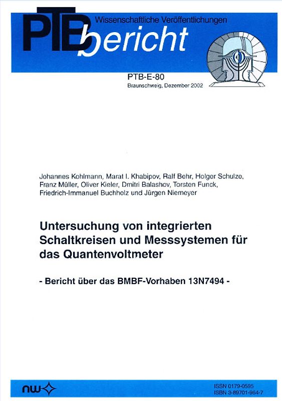 Untersuchung von integrierten Schaltkreisen und Messsystemen für das Quantenvoltmeter