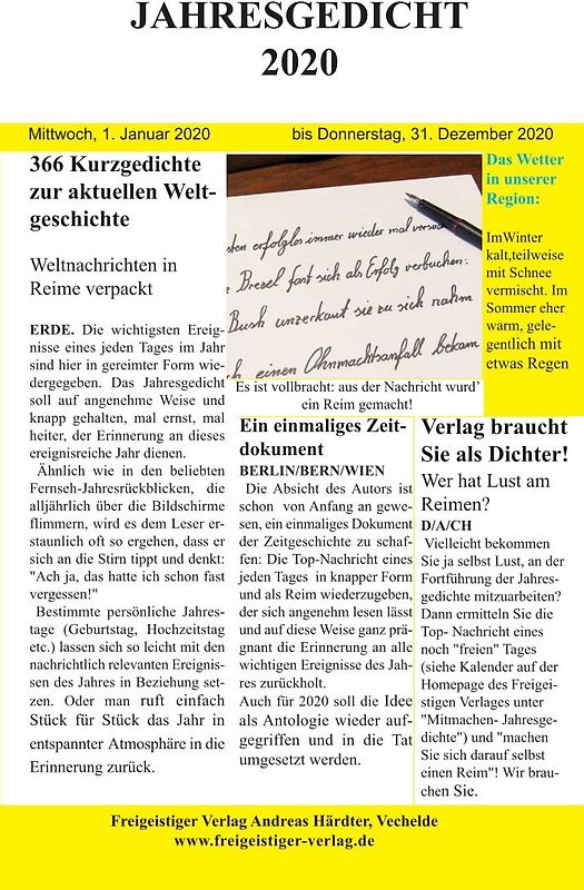 Jahresgedicht 2020