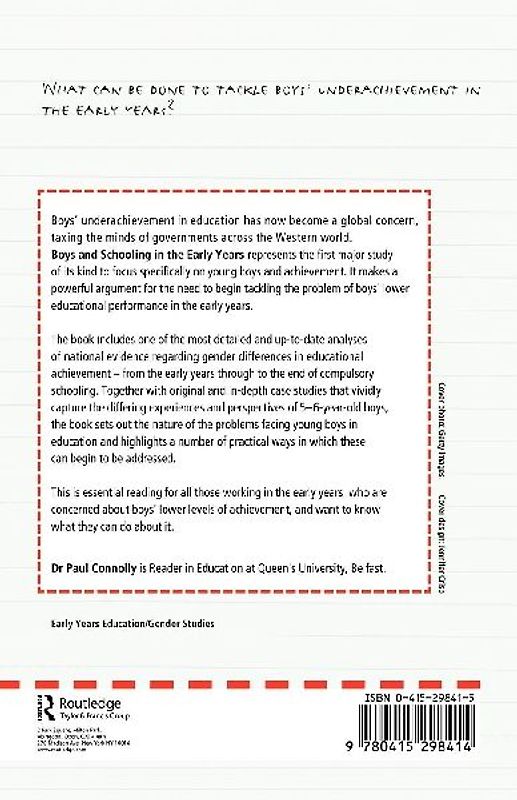 Boys and Schooling in the Early Years