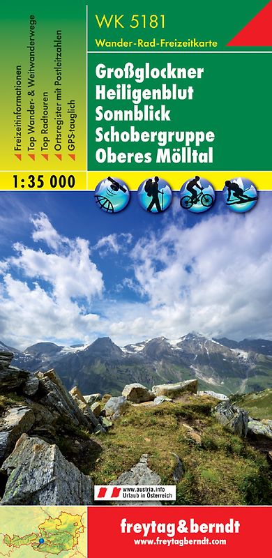 WK 5181 Großglockner - Heiligenblut - Sonnblick - Schobergruppe - Oberes Mölltal, Wanderkarte 1:35.000