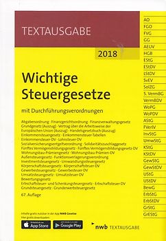 Wichtige Steuergesetze. mit Durchführungsverordnungen.