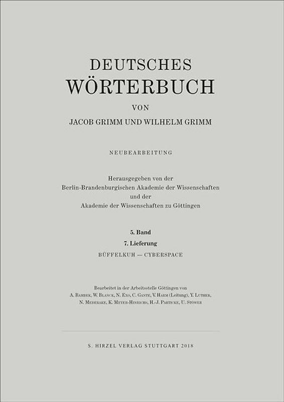 Grimm, Dt. Wörterbuch Neubearbeitung