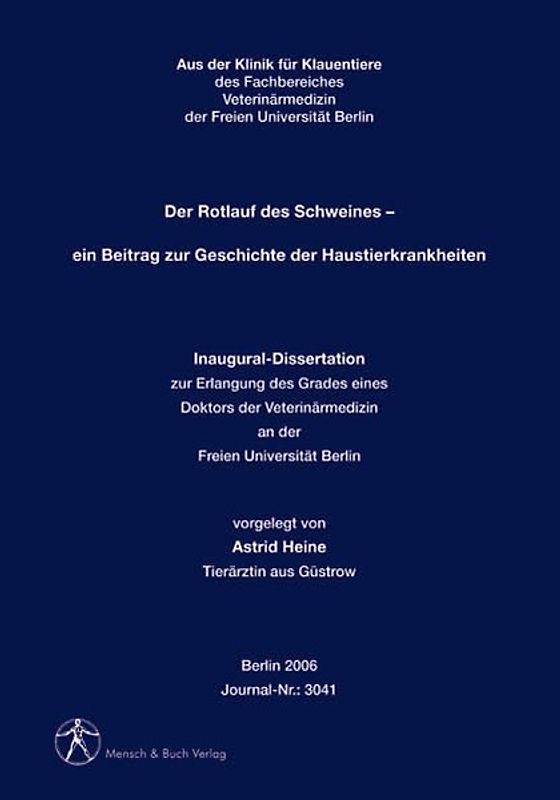 Der Rotlauf des Schweines